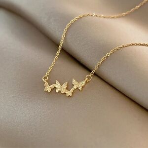Elegant Gold Color Butterfly Necklace